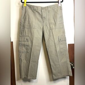 Levi Strauss Signature Women’s Waist 31 Light Green Cargo Capri Pants